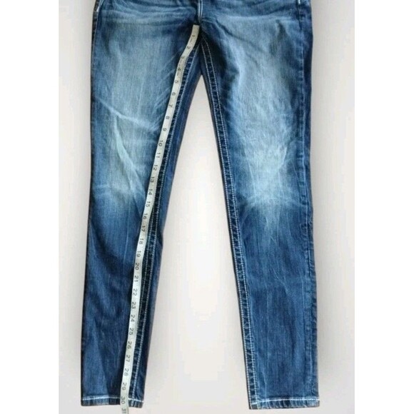 Miss Me Standard Skinny Rhinestone Bling Jeans Dark Wash Size 30 - Picture 6 of 8